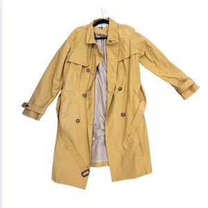Women’s Tan Trench Coat – Size L, Water-Resistant, Worn Once